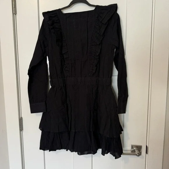THESHIRT Rochelle Behrens Dress Women's Size Small Tiered Black Ruffle NWT - Picture 4 of 5